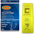 Replacement Micro Filtration Vacuum Cleaner Dust Bags for Royal Upright Type B Uprights 3 pack, product image
