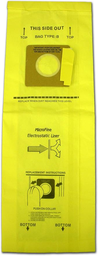 Replacement Micro Filtration Vacuum Cleaner Dust Bags for Royal Upright Type B Uprights 3 pack, alternate product view 3