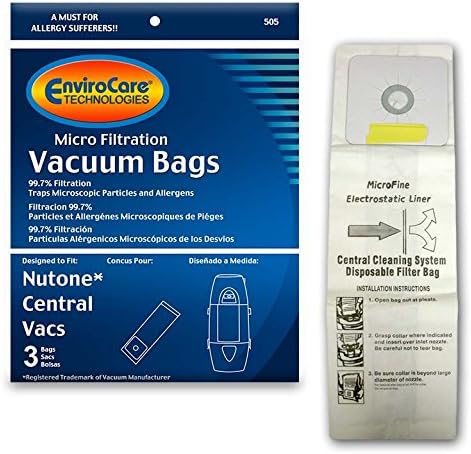Replacement Micro Filtration Vacuum Cleaner Dust Bags for Nutone Central Vacuums 3 Pack, product image