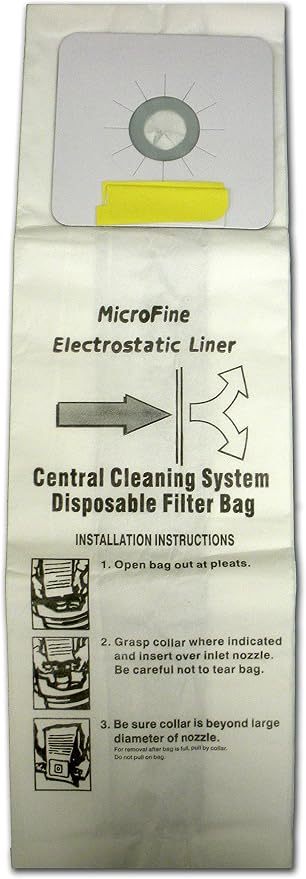 Replacement Micro Filtration Vacuum Cleaner Dust Bags for Nutone Central Vacuums 3 Pack, alternate product view 3