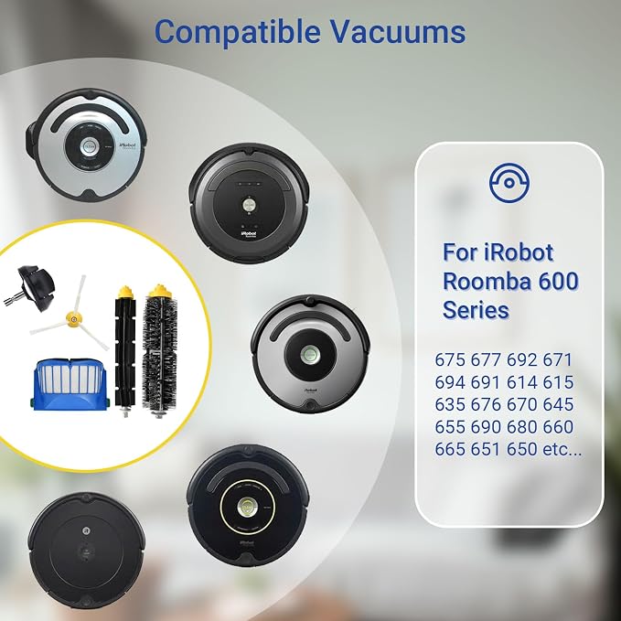 Replacement Parts accessories Kit for Roomba 600 Series 692 675 677 671 694 614 691 670 615 676 639 621 679 Robotic
