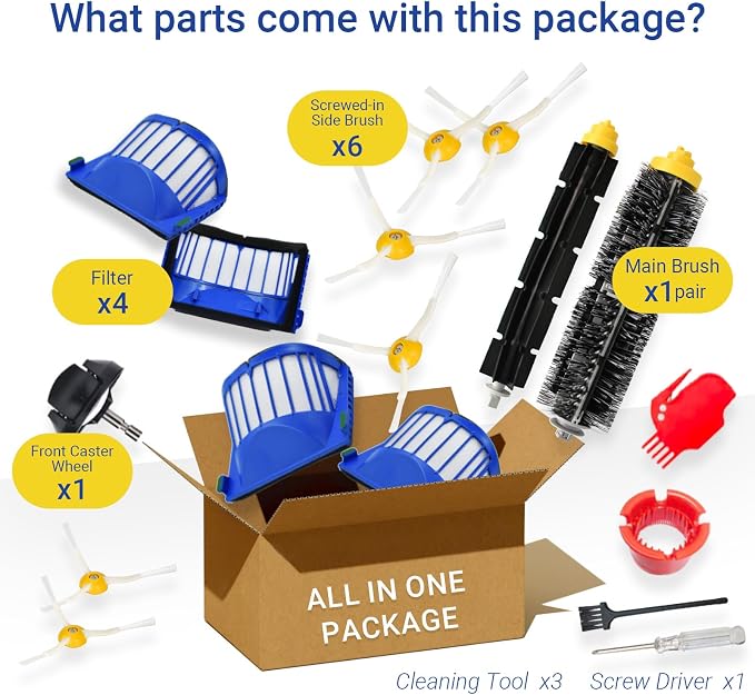 Replacement Parts accessories Kit for Roomba 600 Series 692 675 677 671 694 614 691 670 615 676 639 621 679 Robotic