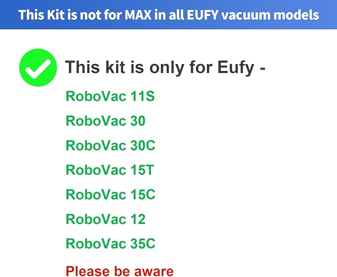 Replacement Parts Compatible with RoboVac 11S, RoboVac 30, RoboVac 30C, RoboVac 15C, RoboVac 15T, RoboVac 12, RoboVac
