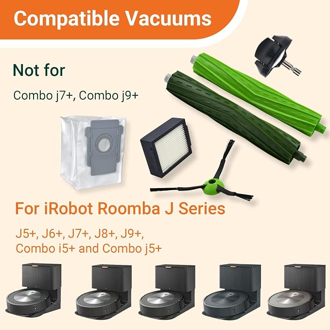 Replacement Parts Compatible with Roomba J7 J7+ J5 J5+ J6 J6+ J8 J8+ J9 J9+ Vacuum Cleaner Accessories Kit,Front