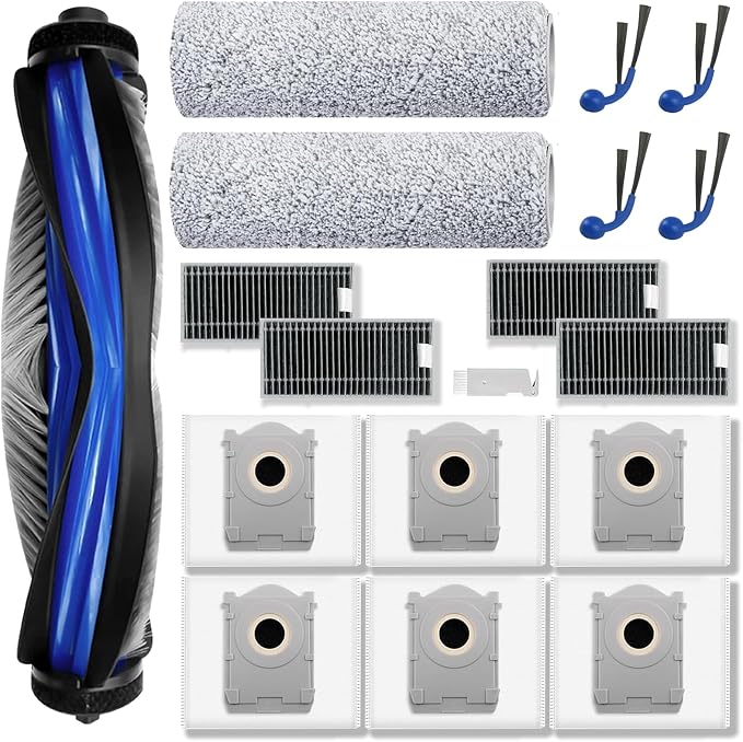 Replacement Parts for DEEBOT T80 Omni Robot Vacuum, Accessories Kit 1 Zero Tangle Main Brush, 2 Roller Mop, product