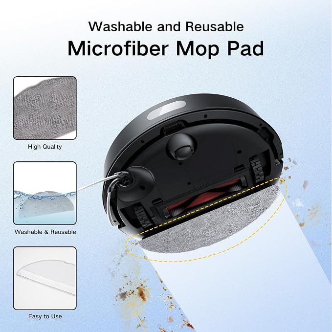 Replacement Parts for Q7 M5/M5+, Q7 L5/L5+ Plus Robot Vacuum Accessories Kit, 2 Main Brush, 4 Mop Clothes, 4