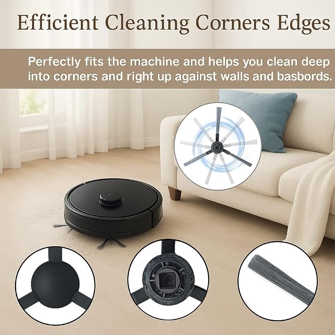 Replacement Parts Kit Compatible with AutoVac Nova S1 Pro Robot Vacuum Cleaner Accessories iHRVS1PRO-3BLK, 1 Main