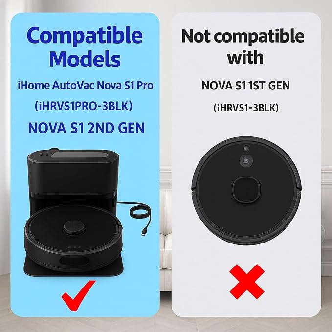 Replacement Parts Kit Compatible with AutoVac Nova S1 Pro Robot Vacuum Cleaner Accessories iHRVS1PRO-3BLK, 1 Main
