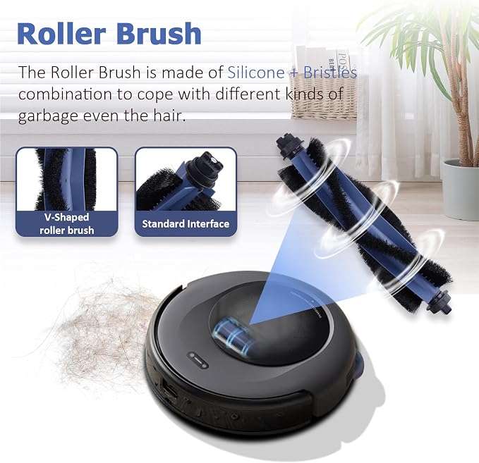 Replacement Parts Kit for Omni C20 Robot Vacuum Accessories, 2 Roller Brushes, 4 Filters, 6 Side Brushes, 6 Mop Pads, 6