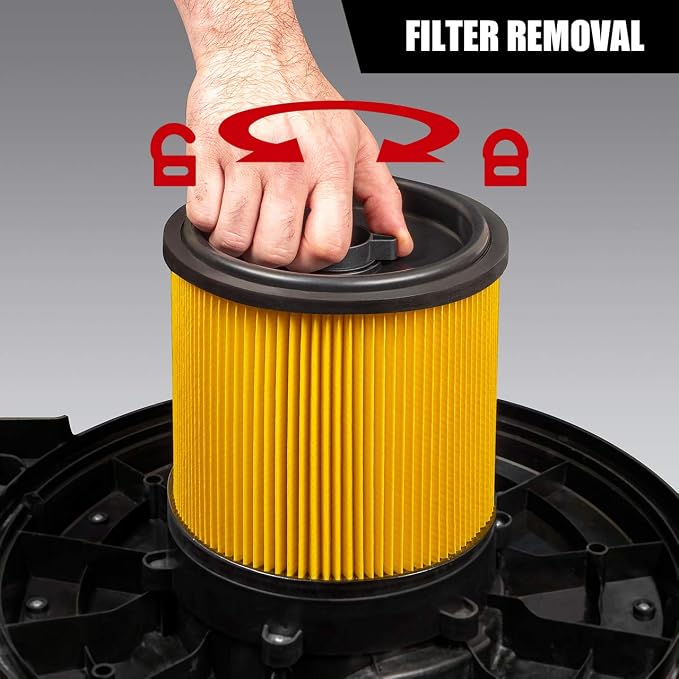 Replacement Standard Dry Cartidge Filter & Retainer Fits 5 to 20 Gallon Wet and Dry Vacuum (Pack of 2), alternate view 4