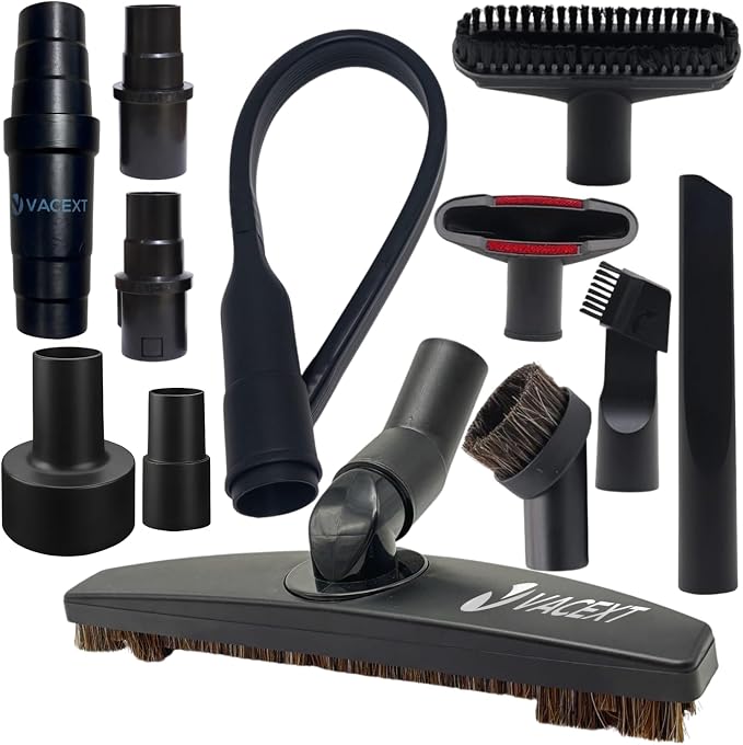 Replacement Vacuum Attachments & Brushes Plus Universal Adapter Kit Compatible with Shop Vacs Accessories 2-1/4" 1-7/8"