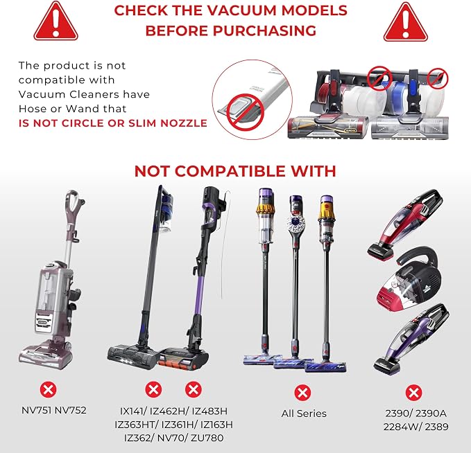 Replacement Vacuum Attachments & Brushes Plus Universal Adapter Kit Compatible with Shop Vacs Accessories 2-1/4" 1-7/8"