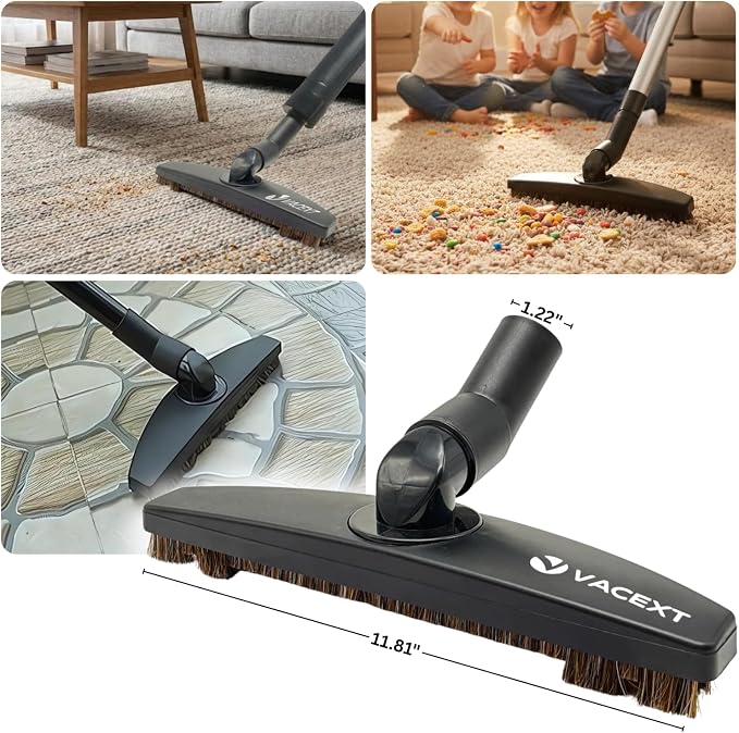 Replacement Vacuum Attachments & Brushes Plus Universal Adapter Kit Compatible with Shop Vacs Accessories 2-1/4" 1-7/8"