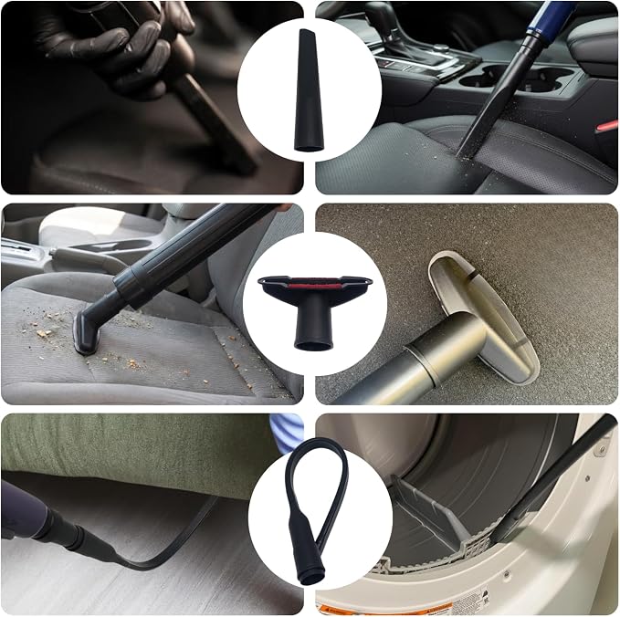 Replacement Vacuum Attachments & Brushes Plus Universal Adapter Kit Compatible with Shop Vacs Accessories 2-1/4" 1-7/8"