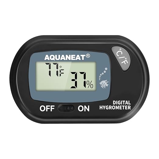 Reptile Thermometer Hygrometer Digital Display Temperature and Humidity Moniter for Reptiles Rearing Box with Suction Cup