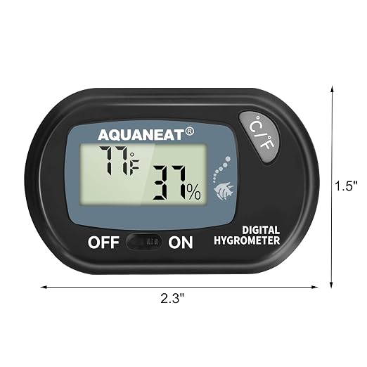 Reptile Thermometer Hygrometer Digital Display Temperature and Humidity Moniter for Reptiles Rearing Box with Suction Cup