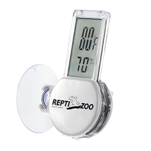 Reptile Thermometer Hygrometer with Suction Cup, Digital Thermometer Hygrometer for Reptile Rearing Box Terrarium Tank
