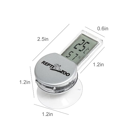 Reptile Thermometer Hygrometer with Suction Cup, Digital Thermometer Hygrometer for Reptile Rearing Box Terrarium Tank