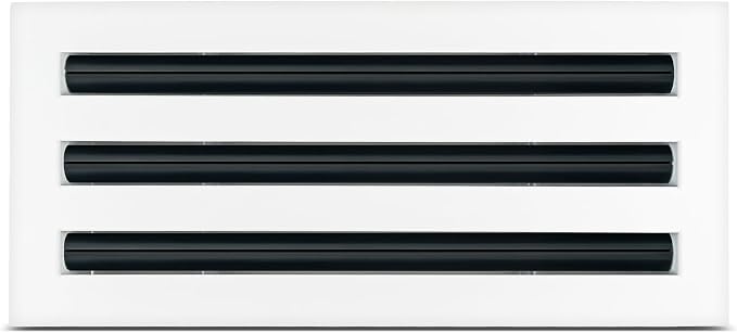 Residential Linear Slot Diffuser – 14x6 Decorative Soft White Wall & Ceiling Air Vent Cover, Adjustable Pattern Controller
