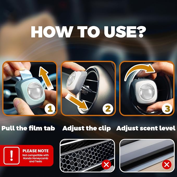 Rest Island Scent Car Air Freshener Clip, 6 Vent Clips, 4ml Each, Long Lasting Air Freshener, alternate product view 3