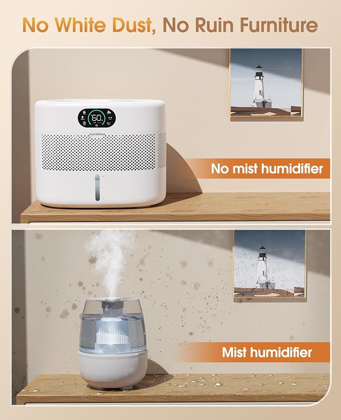 Reuseable Wick Evaporative Humidifier for Bedroom Quiet everyday comfort Baby Humidifier, No White Dust, alternate product