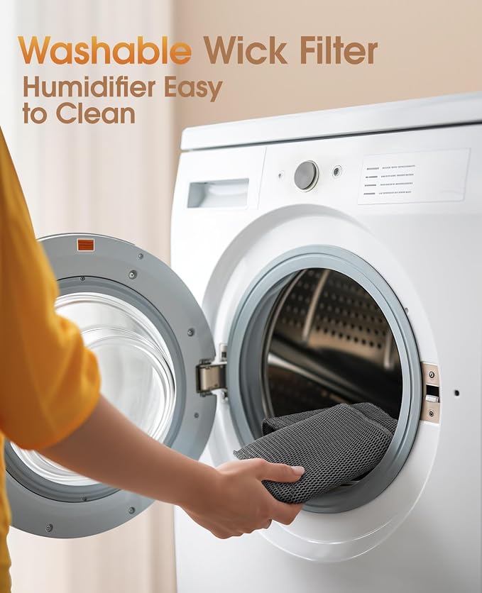 Reuseable Wick Evaporative Humidifier for Bedroom Quiet everyday comfort Baby Humidifier, No White Dust, alternate product