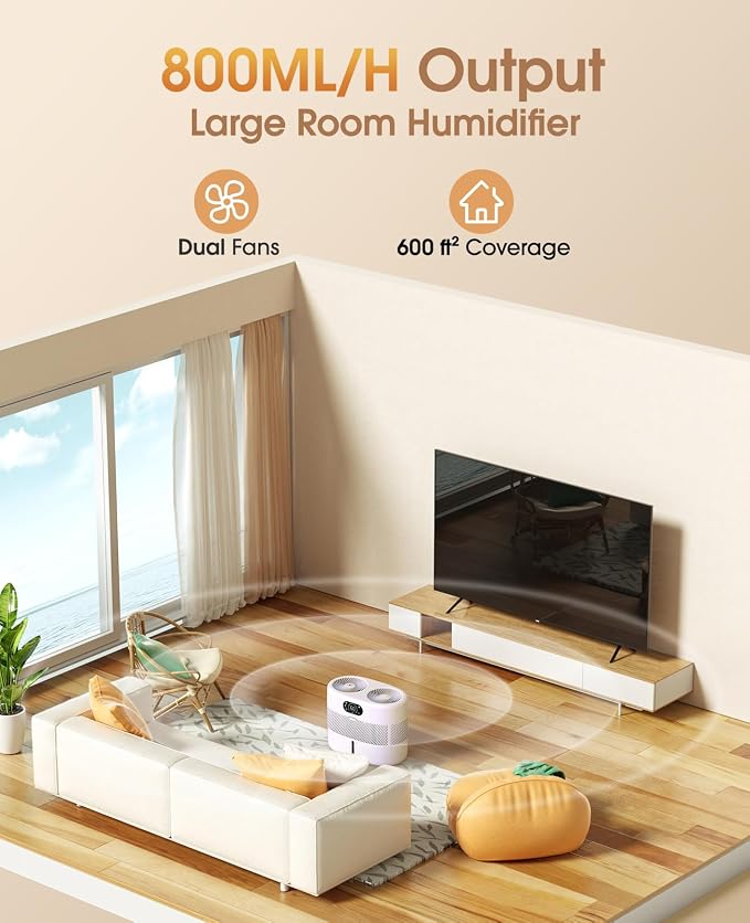 Reuseable Wick Evaporative Humidifier for Bedroom Quiet everyday comfort Baby Humidifier, No White Dust, alternate product