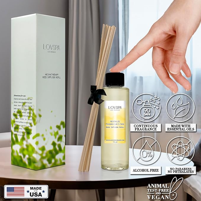 REVITALIZE Mandarin Lime & Basil Diffuser Oil - Essential Oils for Diffuser Refill & Air Freshener Room Spray, alternate