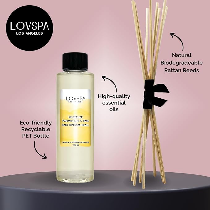 REVITALIZE Mandarin Lime & Basil Diffuser Oil - Essential Oils for Diffuser Refill & Air Freshener Room Spray, alternate