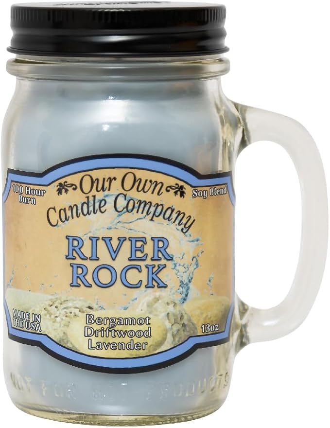 River Rock Scented Mason Jar Candle, 100 Hour Burn Time, 13 Ounces, product image