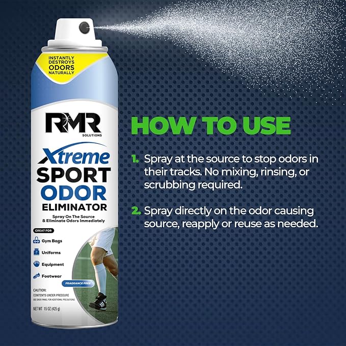 Xtreme Sport Odor Eliminator Spray - Heavy-Duty Equipment, Uniform, Gym, and Shoe Deodorizer, 15 Ounces, Fragrance-Free