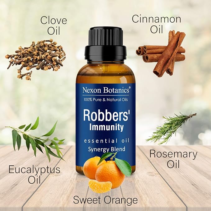 Robbers' Immunity Essential Oil Blend 30 ml - Immune Boost Aromatherapy for Diffusers - Natural Shield Against Impurities