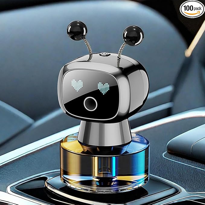 Robot Intelligent Aromatherapy Machine, Smart Cute Robot Car Air Freshener - Fine Spray/Fillable/Four-Gear