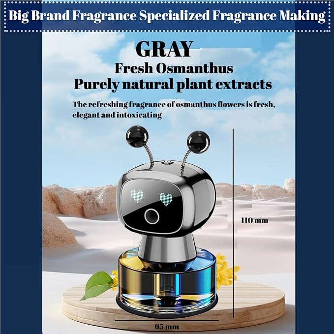 Robot Intelligent Aromatherapy Machine, Smart Cute Robot Car Air Freshener - Fine Spray/Fillable/Four-Gear