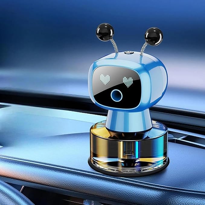 Robot Intelligent Aromatherapy Machine, Smart Cute Robot Car Air Freshener - Fine Spray/Fillable/Four-Gear