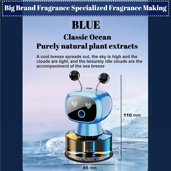 Robot Intelligent Aromatherapy Machine, Smart Cute Robot Car Air Freshener - Fine Spray/Fillable/Four-Gear