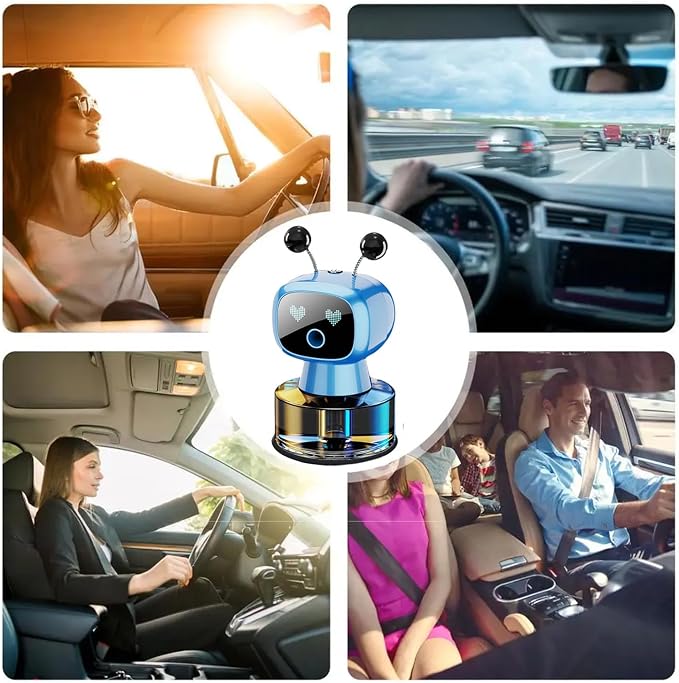 Robot Intelligent Aromatherapy Machine, Smart Cute Robot Car Air Freshener - Fine Spray/Fillable/Four-Gear