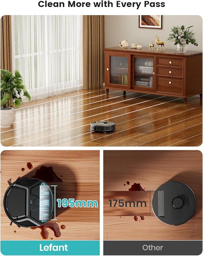 Robot Vacuum and Mop, 18000Pa Strong Suction, Self-Cleaning Roller Mop with Auto Drying, LiDAR Navigation & Obstacle
