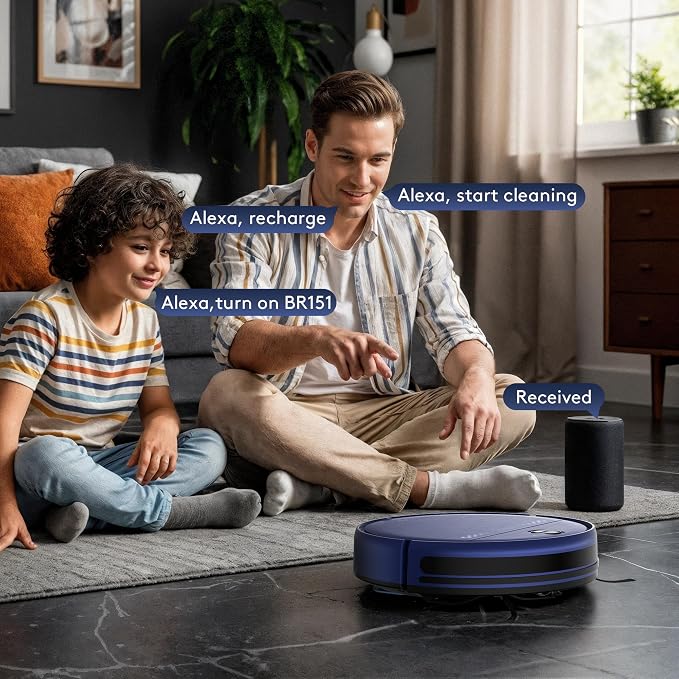 Robot Vacuum and Mop Combo, 2 in 1 Robotic Vacuum Cleaner for Pet Hair, Low Profile Automatic Vacuum Cleaner for Hard Floor