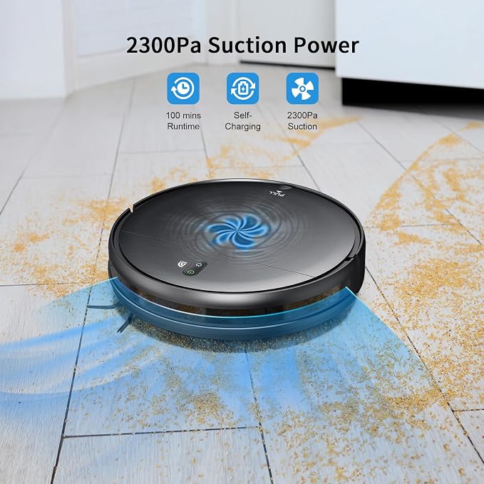 Robot Vacuum and Mop Combo, 2 in 1 Robotic Vacuum Cleaner with Schedule, App/Alexa/Voice Control, Ideal for Hard Floor, Pet