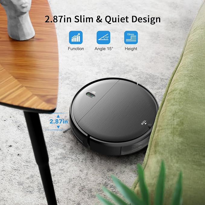 Robot Vacuum and Mop Combo, 2 in 1 Robotic Vacuum Cleaner with Schedule, App/Alexa/Voice Control, Ideal for Hard Floor, Pet