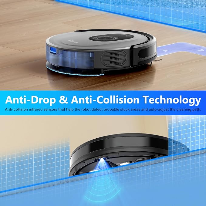 Robot Vacuum and Mop Combo, 5000Pa Robotic Vacuum Cleaner, 150 Min Max, App & Remote Control, Ideal for Hard Floor, Carpet