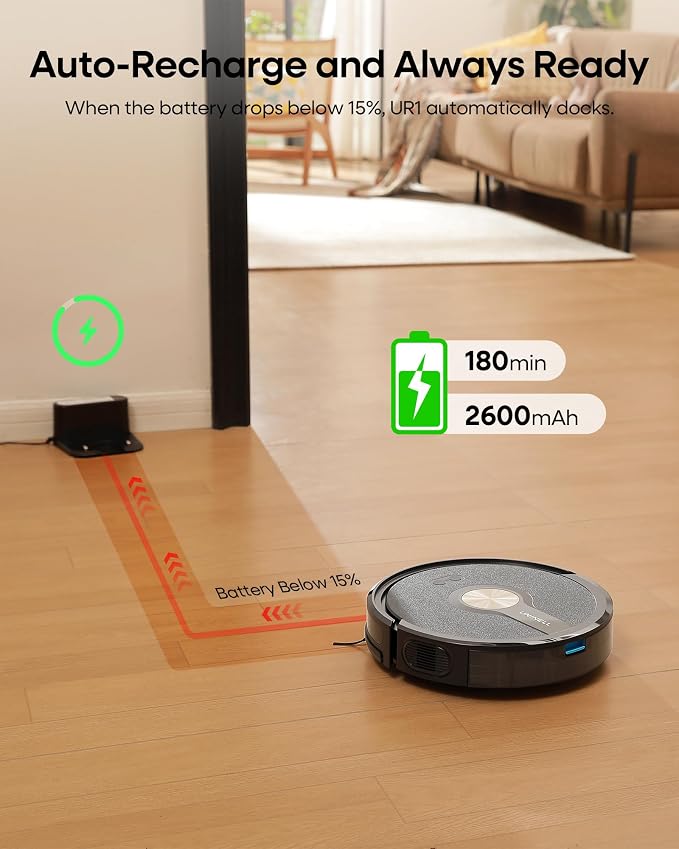 Robot Vacuum and Mop Combo,5000Pa Robotic Vacuum Cleaner,180mins Runtime Vacuum Robot with App/Remote/Alexa Control, Ideal
