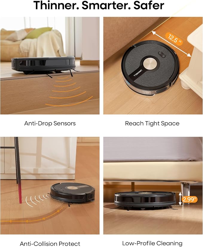 Robot Vacuum and Mop Combo,5000Pa Robotic Vacuum Cleaner,180mins Runtime Vacuum Robot with App/Remote/Alexa Control, Ideal