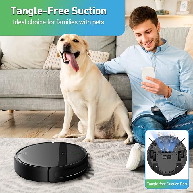 Robot Vacuum and Mop Combo, Tangle-Free Powerful Suction, Robotic Vacuum Cleaner - Alexa & App Scheduling, Long Runtime