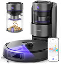 Robot Vacuum and Mop, Upgraded Bagless Robot Vacuum Cleaner with Self-Emptying, 6000Pa Robotic Vacuum with LiDAR Navigation