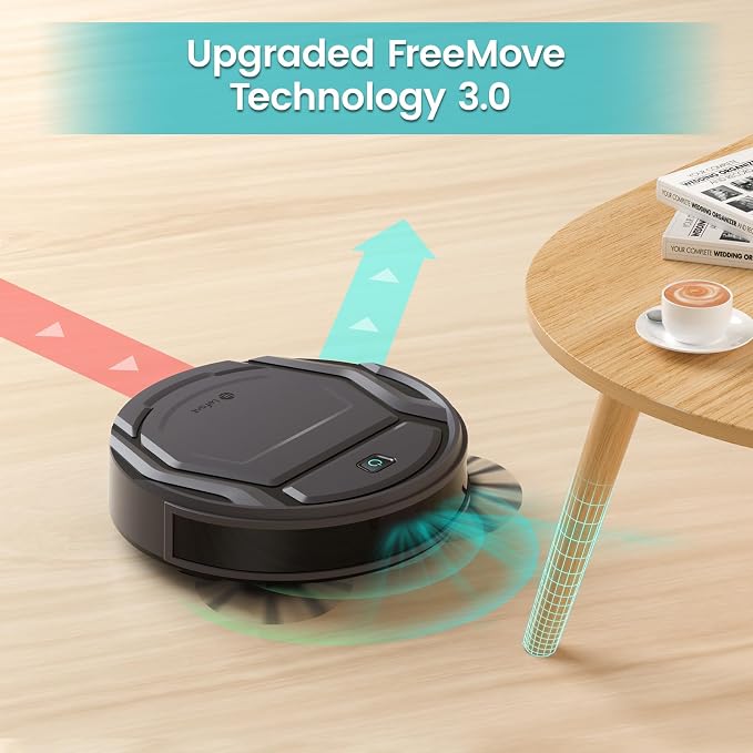 Robot Vacuum Cleaner, 120 Mins Runtime, Compact Design, Low Noise, Powerful Suction, Wi-Fi/App/Voice Control, Self-Charging