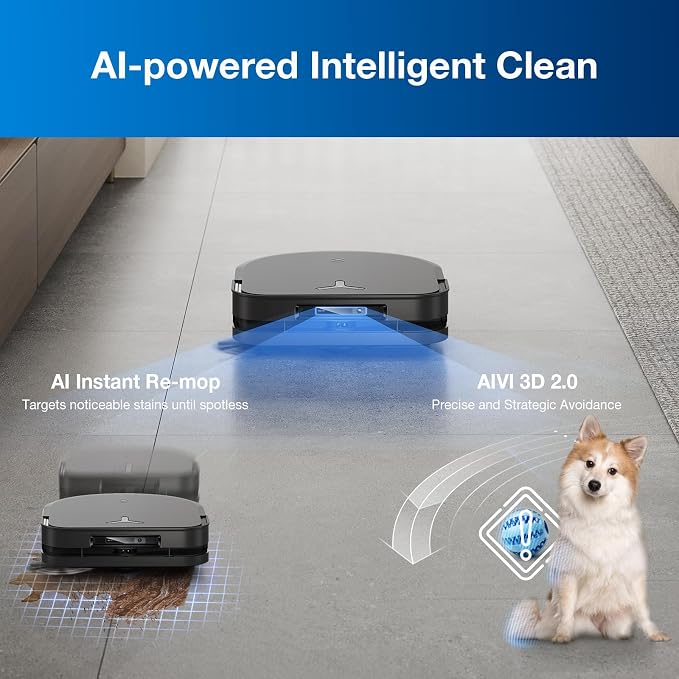 Robot Vacuum Cleaner DEEBOT X5 PRO Omni with All-in-one Station, 12.800Pa, ZeroTangle, TruEdge Adaptive Edge Mopping, 150°F