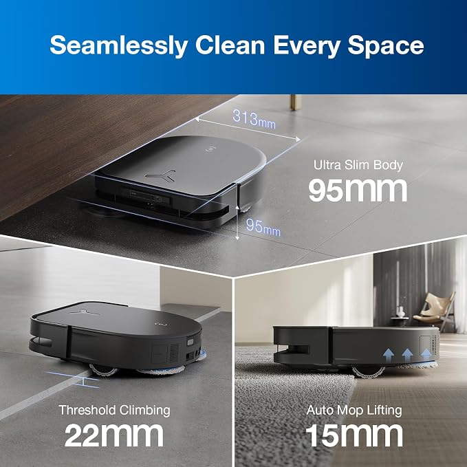 Robot Vacuum Cleaner DEEBOT X5 PRO Omni with All-in-one Station, 12.800Pa, ZeroTangle, TruEdge Adaptive Edge Mopping, 150°F
