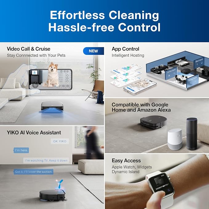Robot Vacuum Cleaner DEEBOT X5 PRO Omni with All-in-one Station, 12.800Pa, ZeroTangle, TruEdge Adaptive Edge Mopping, 150°F